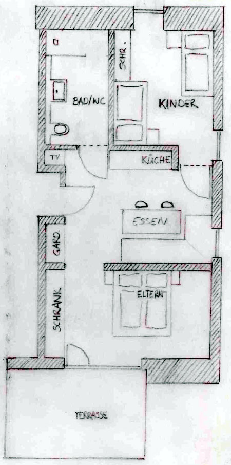 Zimmerplan der Ferienwohnung Schneealm